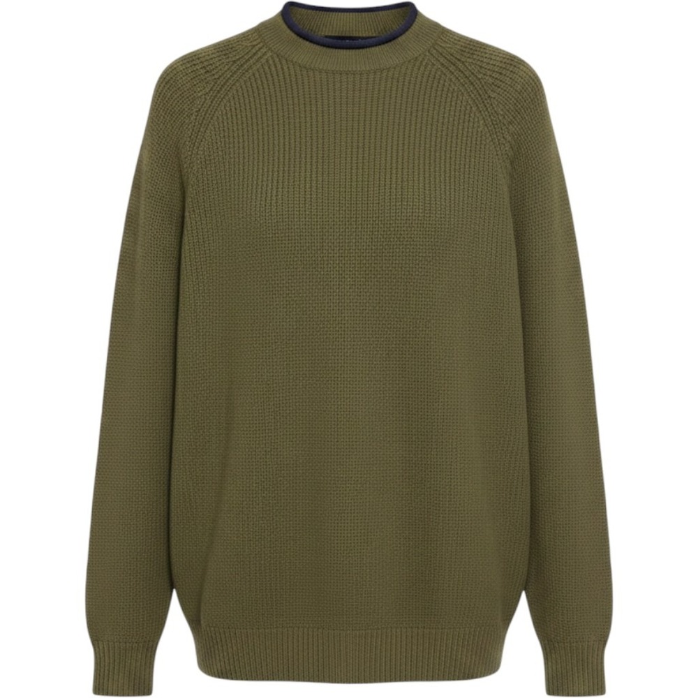J. Crew Oarsman Sweater Mens XL Olive Green Cotton Rollneck Fisherman